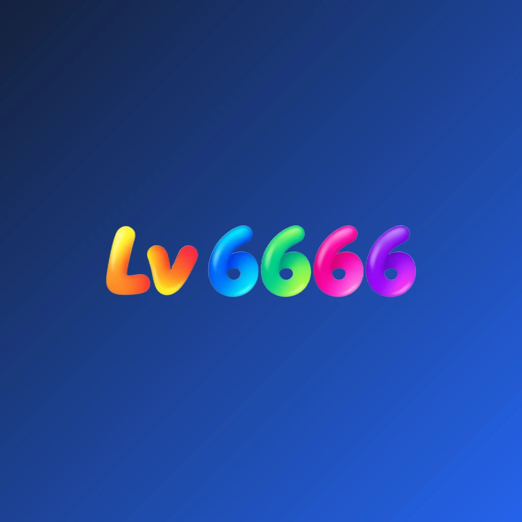 Playful entertainment logo for Lv 6666 featuring bright colors and rounded typography in a joyful modern style with a transparent background, designed as a horizontal rectangular wordmark for a website header